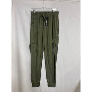 Fashion Nova Back To Better Cargo Joggers Olive Green Pants Small SK30002X NEW